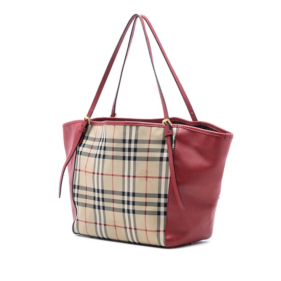 Tweedehands Kleine Haymarket Ruit Canvas en Leer Canterbury Tote - Image 2