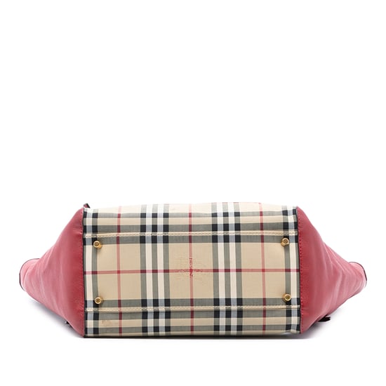 Tweedehands Kleine Haymarket Ruit Canvas en Leer Canterbury Tote - Image 3