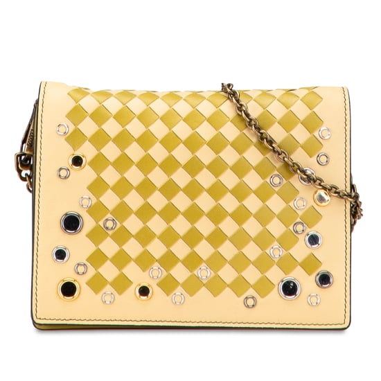 Pre-owned Nappa Intrecciato Studded Wallet On Chain - Image 1
