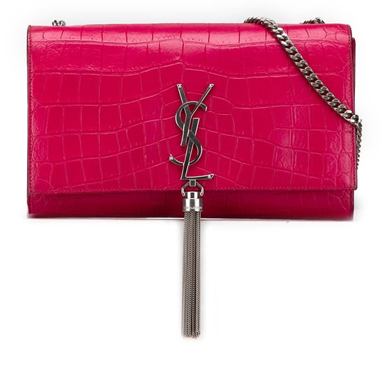 Tweedehands Middelgrote Croco Geëmbossede Leren Kate Tassel Crossbody - Image 1