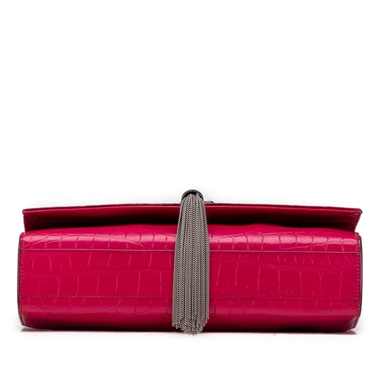 Tweedehands Middelgrote Croco Geëmbossede Leren Kate Tassel Crossbody - Image 3