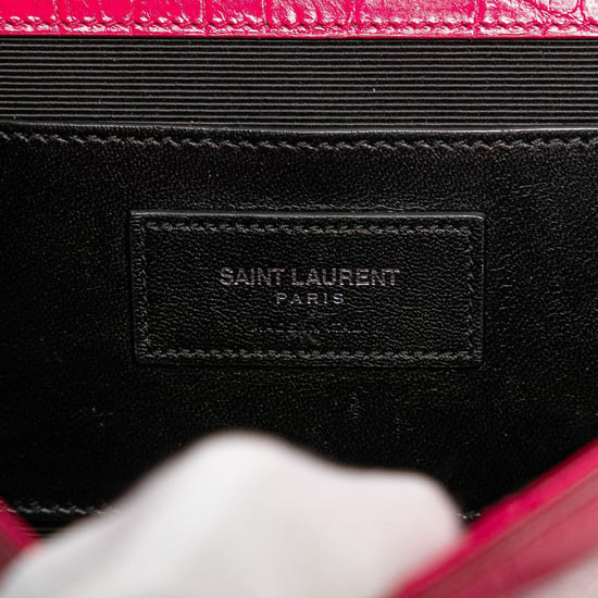 Tweedehands Middelgrote Croco Geëmbossede Leren Kate Tassel Crossbody - Image 5