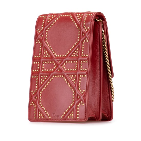 Tweedehands Studded Lamsleer Verticale Diorama Crossbody - Image 2