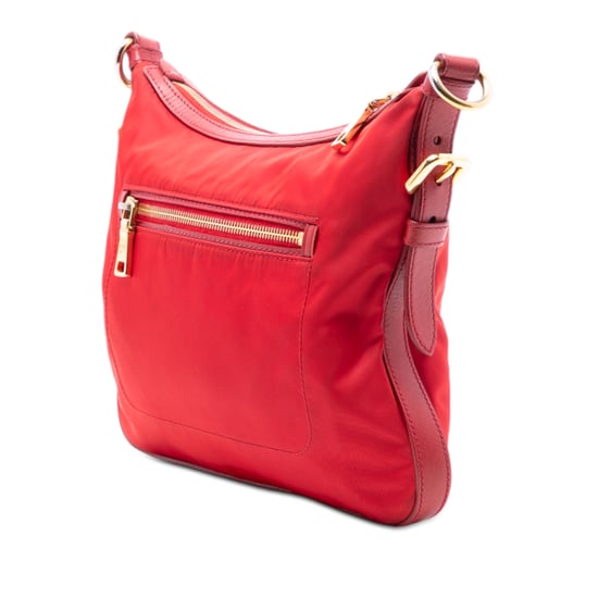 Tweedehands Saffiano Afgewerkte Tessuto Zip Top Schoudertas - Image 2