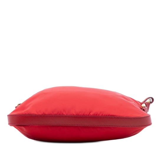 Tweedehands Saffiano Afgewerkte Tessuto Zip Top Schoudertas - Image 3