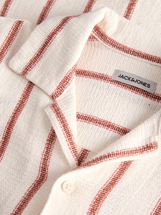 Jack & Jones Overhemden Coba Stripe Resort Shirt Beige - Image 3