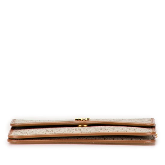 Tweedehands honigraat gecoate canvas schoudertas met ketting - Image 3