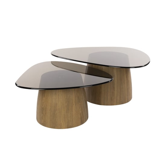 Hoyz salontafel tinto driehoekig set van 2 brons glas - Image 2