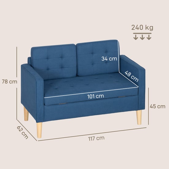 4goodz 2-zitsbank met opbergruimte en knoopgestikte rug - - Image 4