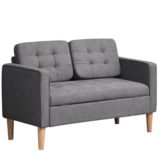 4goodz 2-zitsbank met opbergruimte en knoopgestikte rug - - Image 1