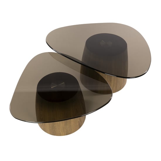 Hoyz salontafel tinto driehoekig set van 2 brons glas - Image 3