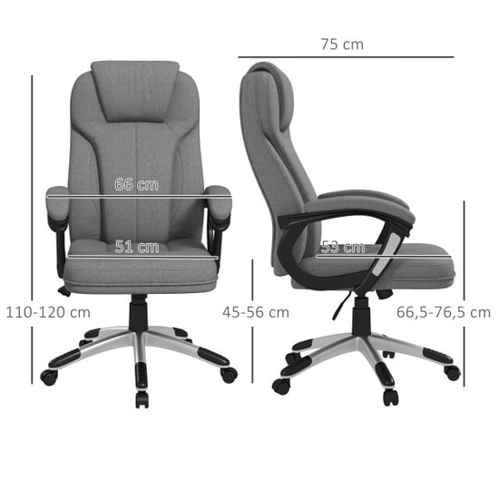 4goodz Bureaustoel directiestoel in hoogte verstelbaar met kantelfunctie - - Image 3