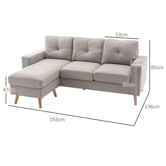 4goodz Hoekbank 3-zits in scandinavisch design linnenlook - - Image 4