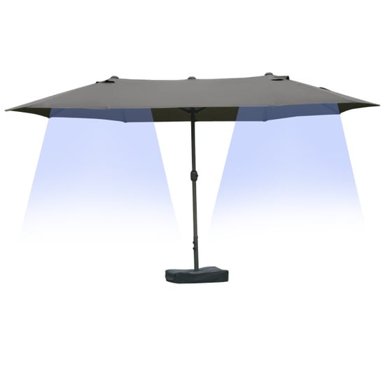 4goodz Duo-parasol-set met parasolvoet 460x270 cm brede parasol - - Image 4