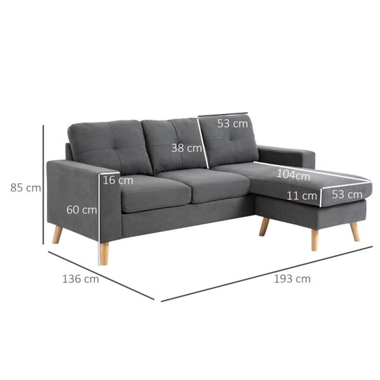 4goodz Hoekbank 3-zits in scandinavisch design linnenlook - - Image 4