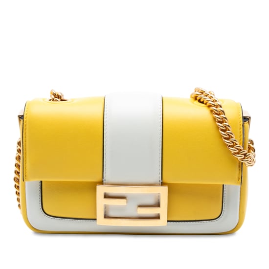 Pre-owned Mini Bicolor Nappa Apolo Chain Baguette Schoudertas - Image 1