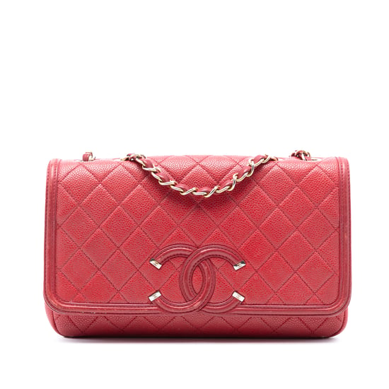 Begagnad Medium Kviltad Kaviar CC Filigree Flap - Image 1