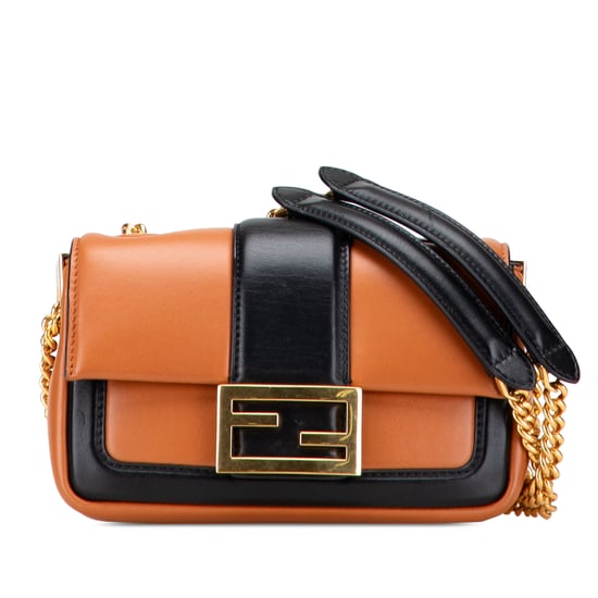 Pre-owned Mini Bicolor Nappa Apolo Chain Baguette Shoulder Bag - Image 1