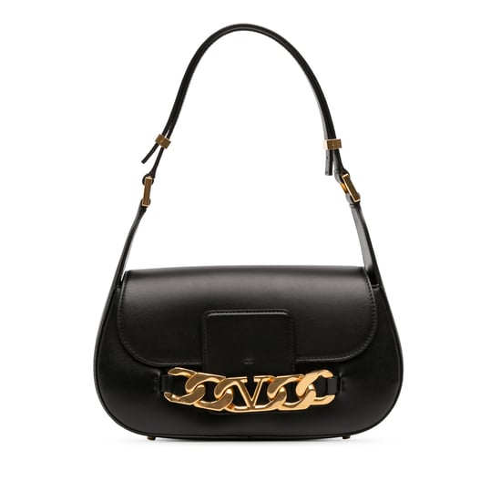 Pre-owned Medium Leather Vlogo Chain Shoulder Bag - Image 1