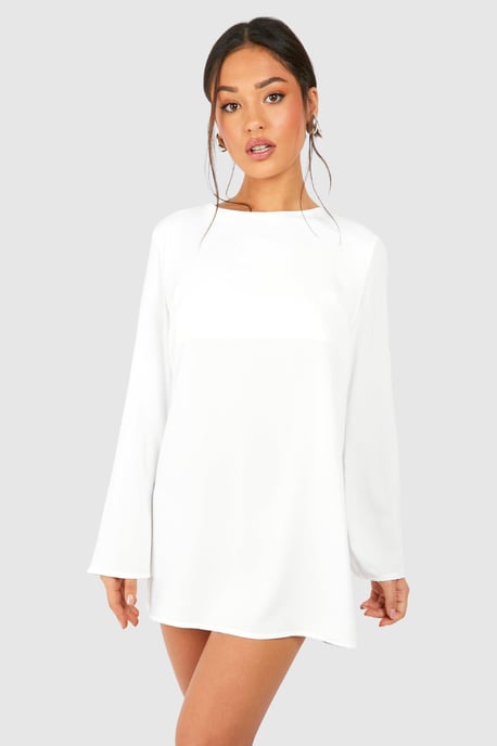 Petite Bow Detail Open Back Mini Dress