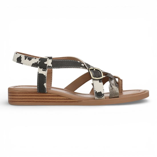 Blowfish Malibu Dames Zwarte Witte Micro Wedge bandjes Sandals - April - Image 1