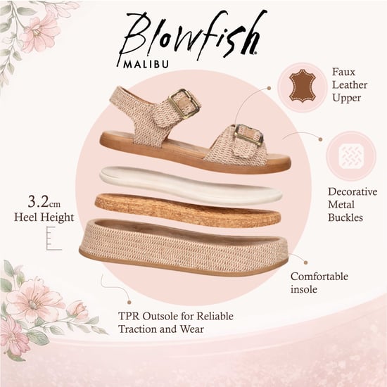 Blowfish Malibu dames beige nepleren platform sandalen - Magisch - Image 2