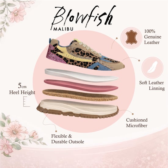 Blowfish Malibu Dames Rozeblauw Gele Retro Sneaker Trainers - Leo - Image 2