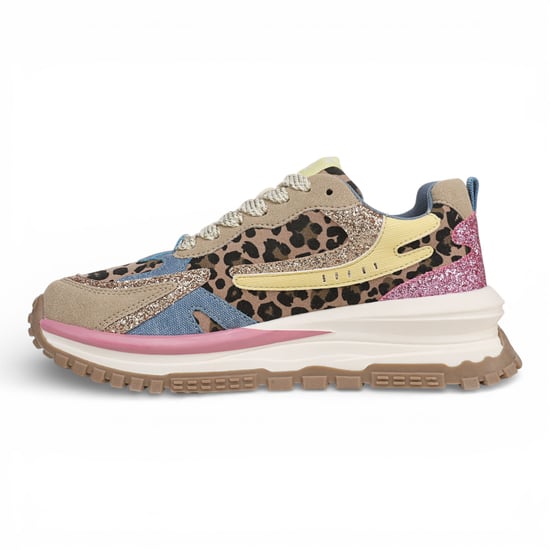 Blowfish Malibu Dames Rozeblauw Gele Retro Sneaker Trainers - Leo - Image 5