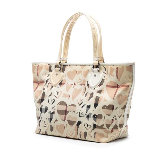 Pre-owned House Check Coated Canvas Hearts Gracie Tote - Image 2