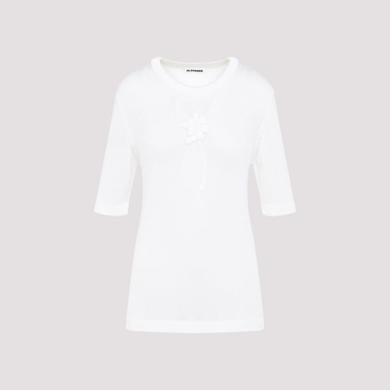 Ss Cn T-shirt met Bloem Haakwerk - Image 1