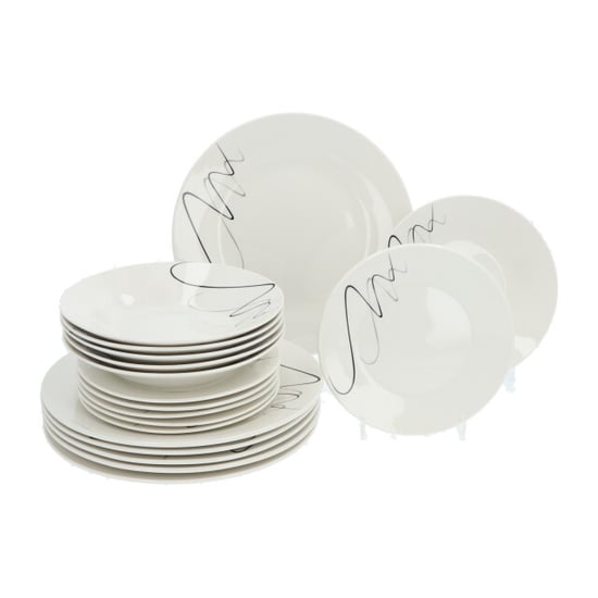 Luzzo ® pica 18-delige serviesset 6-persoons met sierlijke strepen - Image 1