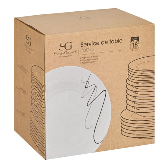 Luzzo ® pica 18-delige serviesset 6-persoons met sierlijke strepen - Image 3