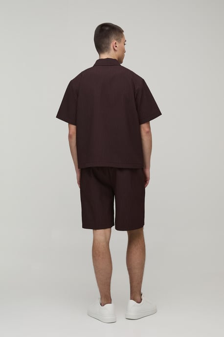 Oversized Boxy Textured Shirt & Relaxed Short Set - Image 2