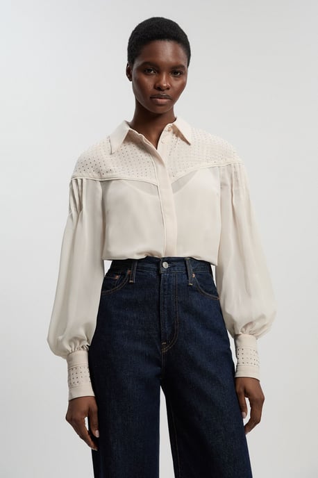 Hotfix Studded Long Sleeve Woven Shirt - Image 1