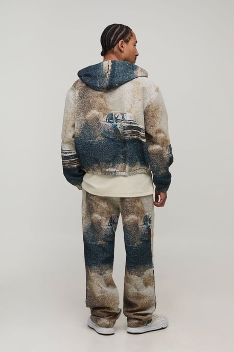 Oversized Boxy Car Tapestry Hoodie - Image 2