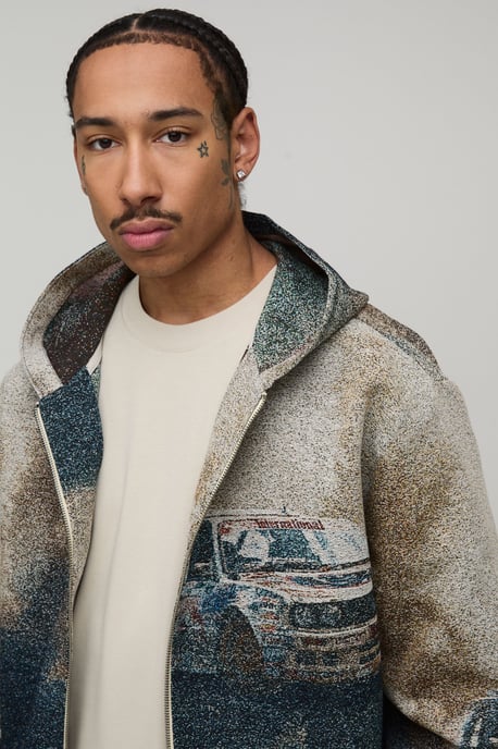 Oversized Boxy Car Tapestry Hoodie - Image 3