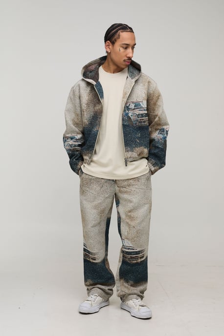 Oversized Boxy Car Tapestry Hoodie - Image 4
