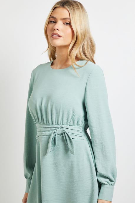 Bow Waist Long Sleeve Mini Dress - Image 4