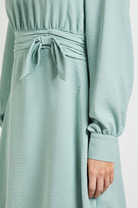 Bow Waist Long Sleeve Mini Dress - Image 5