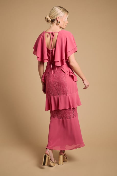 Lace Panel Ruffle Maxi Dress - Image 3