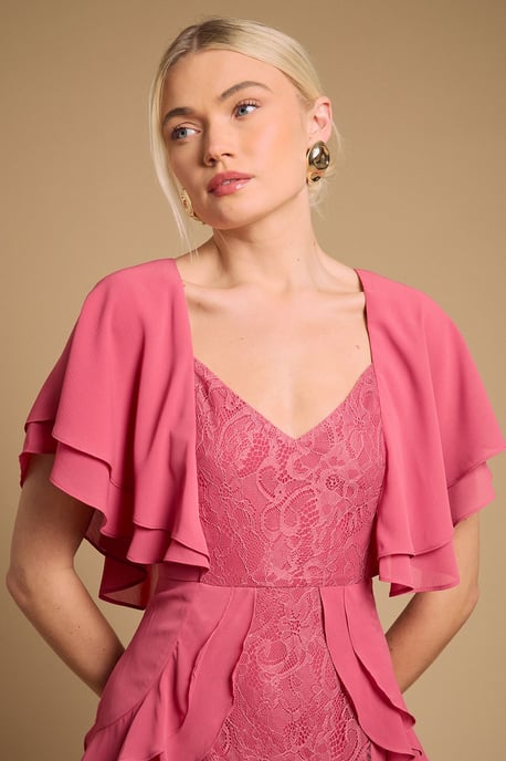 Lace Panel Ruffle Maxi Dress - Image 4