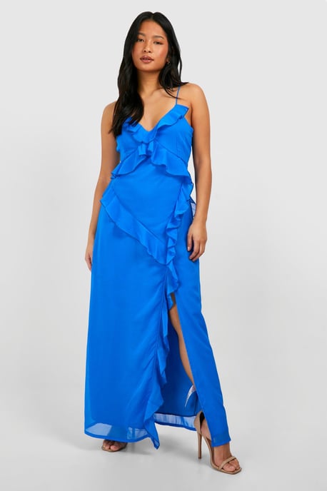 Petite Chiffon Ruffle Maxi Dress - Image 3