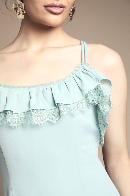 Cape Detail Ruffle Slip Midaxi Dress - Image 5