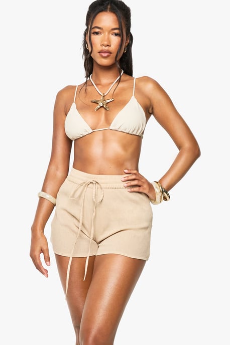 Crinkle Cotton Beach Shorts - Image 1