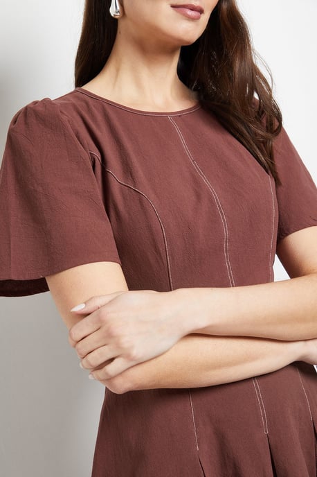 Principles Contrast Stitching Fit & Flare Midi Dress - Image 5