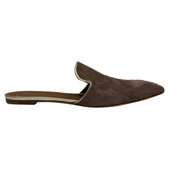 Malone Souliers Marianne Pointed-Toe Flat Mules in Brown Suede - Image 1