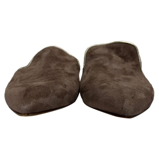 Malone Souliers Marianne Pointed-Toe Flat Mules in Brown Suede - Image 2