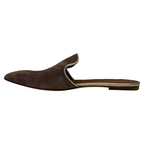 Malone Souliers Marianne Pointed-Toe Flat Mules in Brown Suede - Image 4