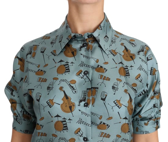 Zijde Muziekinstrumenten Print Shirt - Image 2