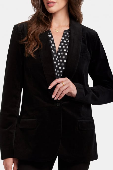 Tuxedo Jacket Velours Zwart | Zwart - Image 3